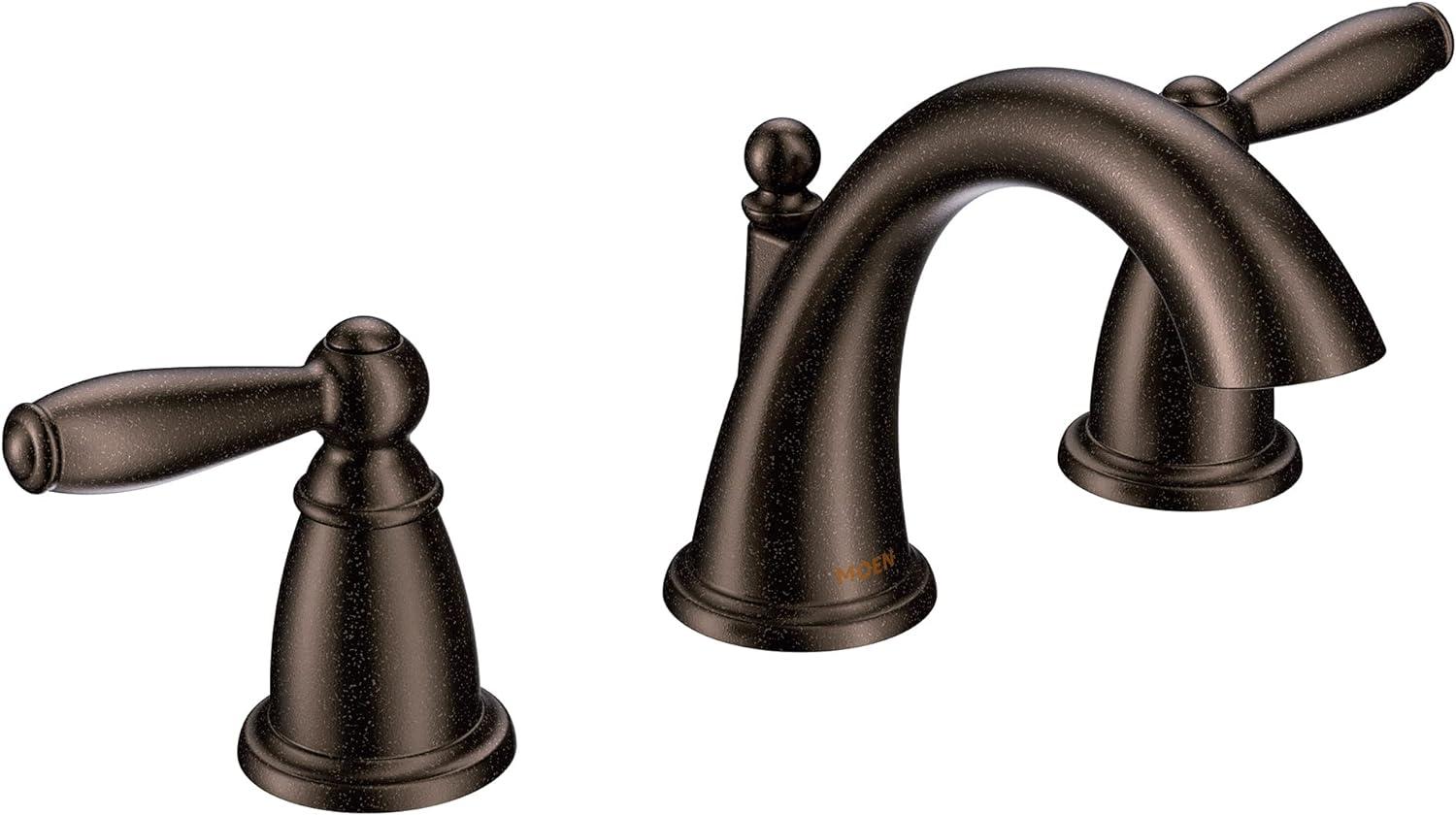 Moen Brantford Chrome Traditional Two-Handle High-Arc Widespread Bathroom Faucet With Drain Assembly, Valve Included