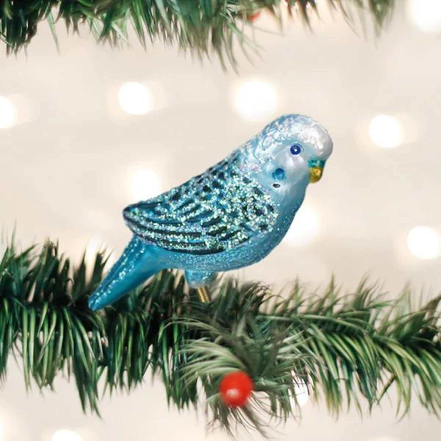 Old World Christmas Blue Miniature Parakeet Hanging Figurine Ornament | Wayfair