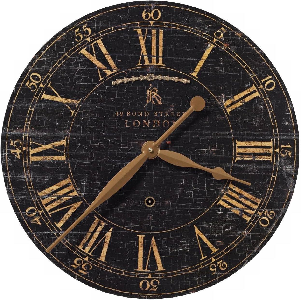 Uttermost Bond Street Black 18" Wide Round Wall Clock