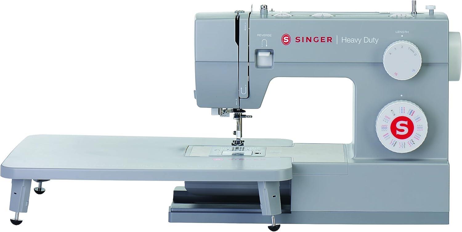 Singer Heavy Duty Gray Sewing Machine with Extension Table