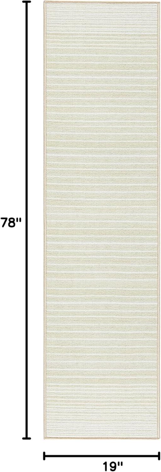 Town & Country Basic Layne Everwash Non-Slip Backing Area Rug Cream/Beige