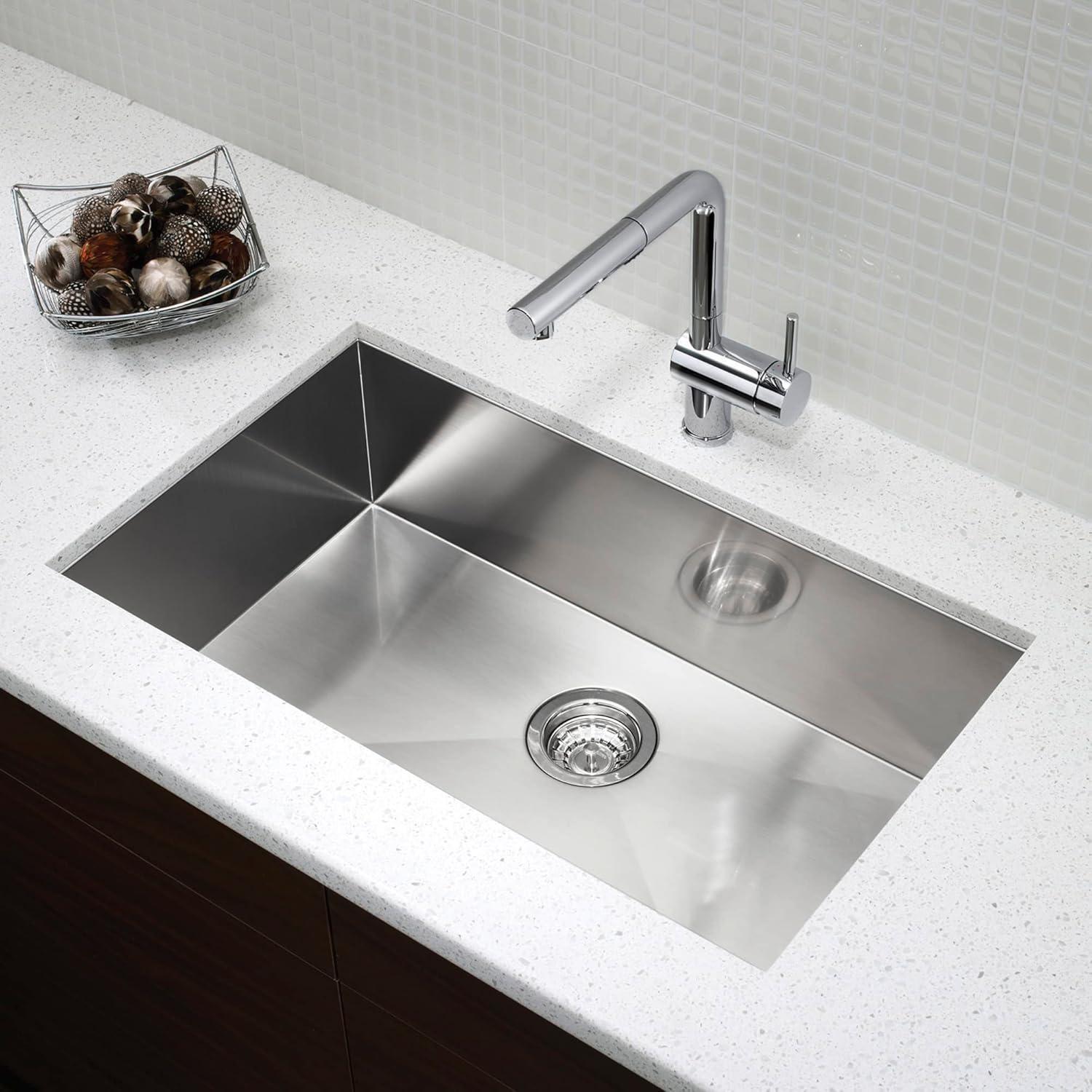 Quatrus 32" L x 18'' W Single Bowl Stainless Steel Undermount Kitchen Sink