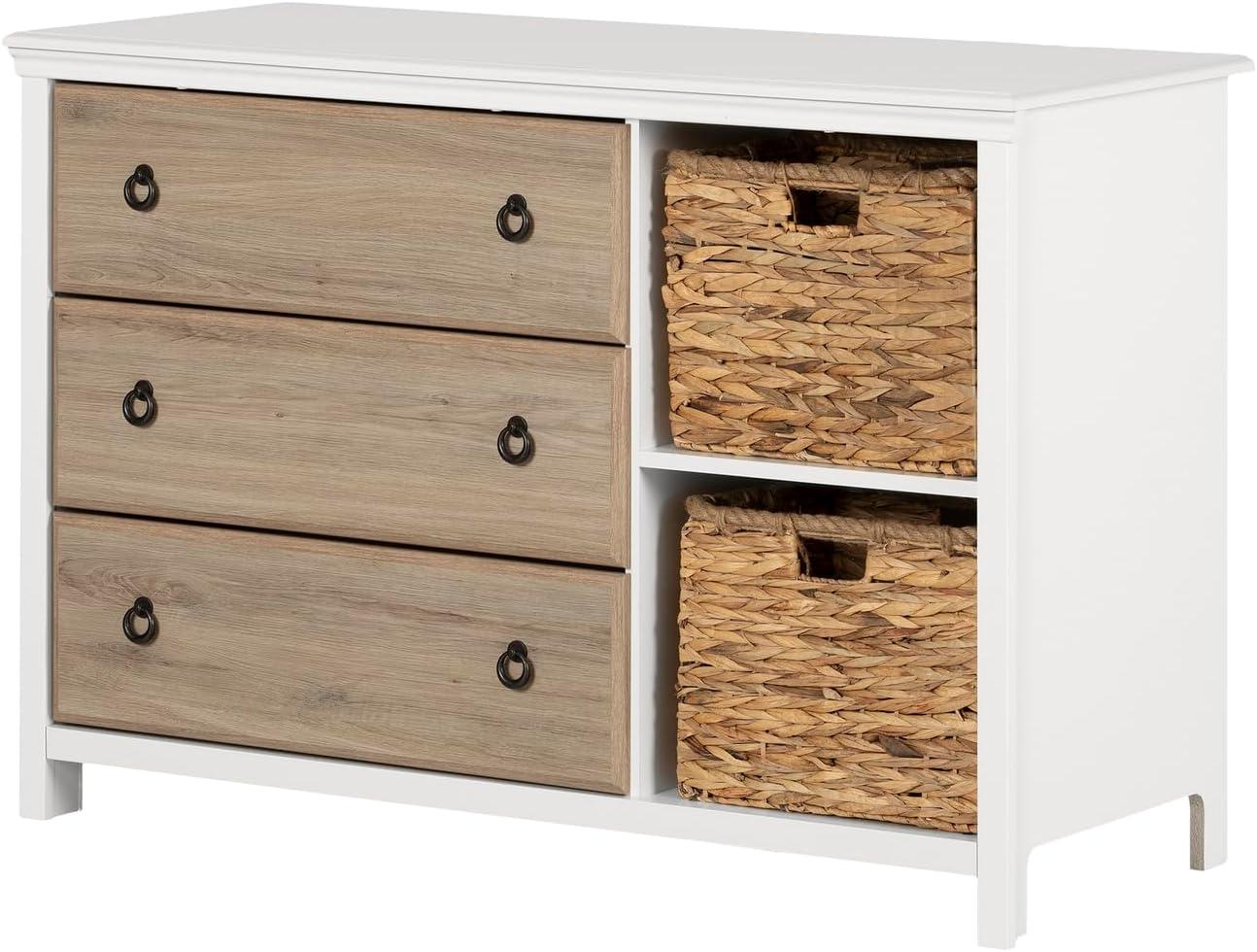 Cotton Candy 3-Drawer Dresser with Storage Baskets