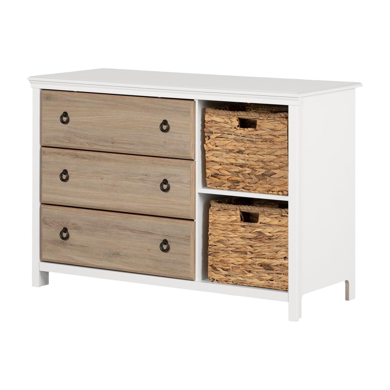 Cotton Candy 3-Drawer Dresser with Storage Baskets