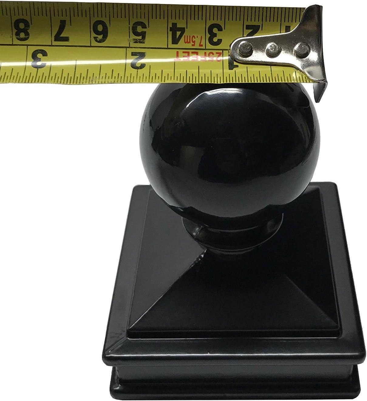 Black Aluminum 2.5" x 2.5" Ball Top Post Cap