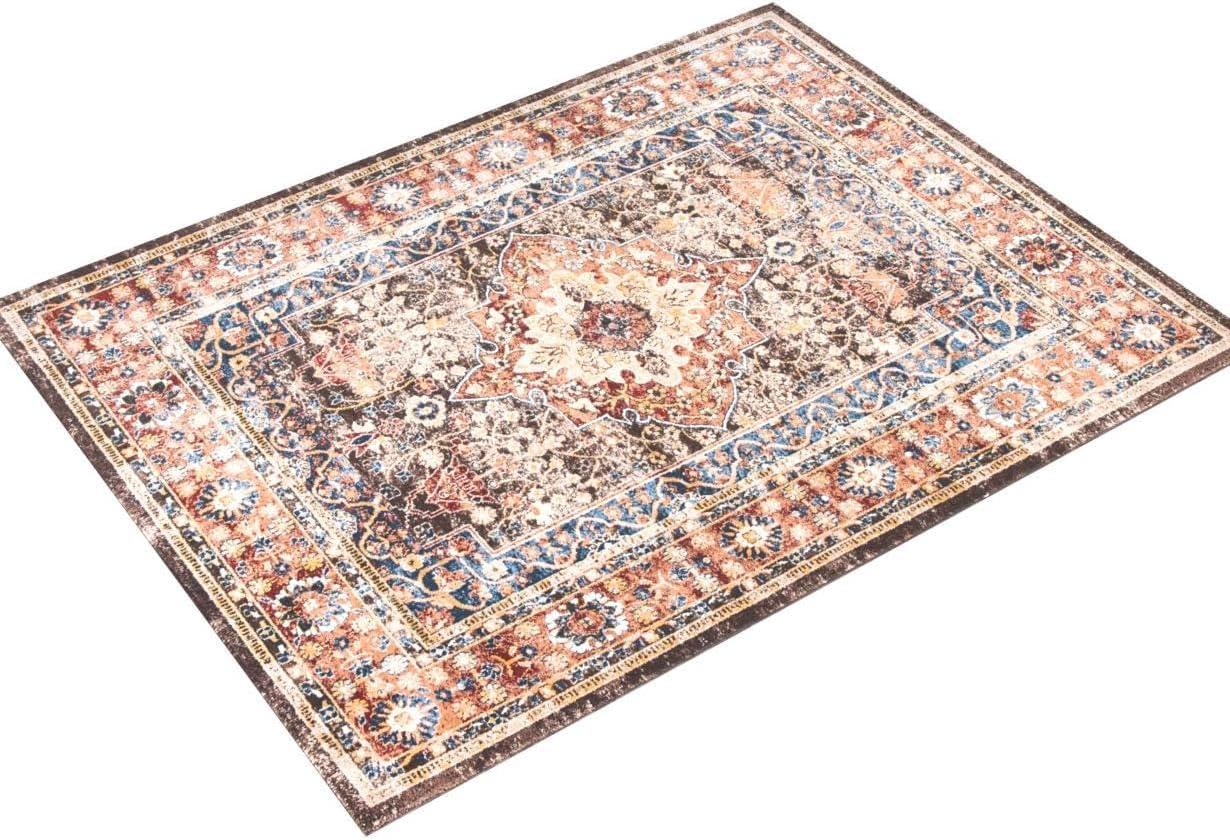 SAFAVIEH Bijar Orval Faded Traditional Area Rug, Brown/Rust, 6'7" x 9'