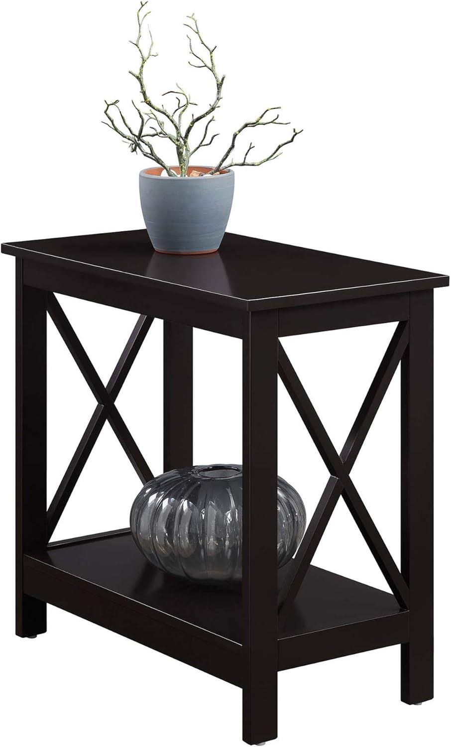 23.75 x 12 x 23.75 in. Oxford Chairside End Table with Shelf, Espresso