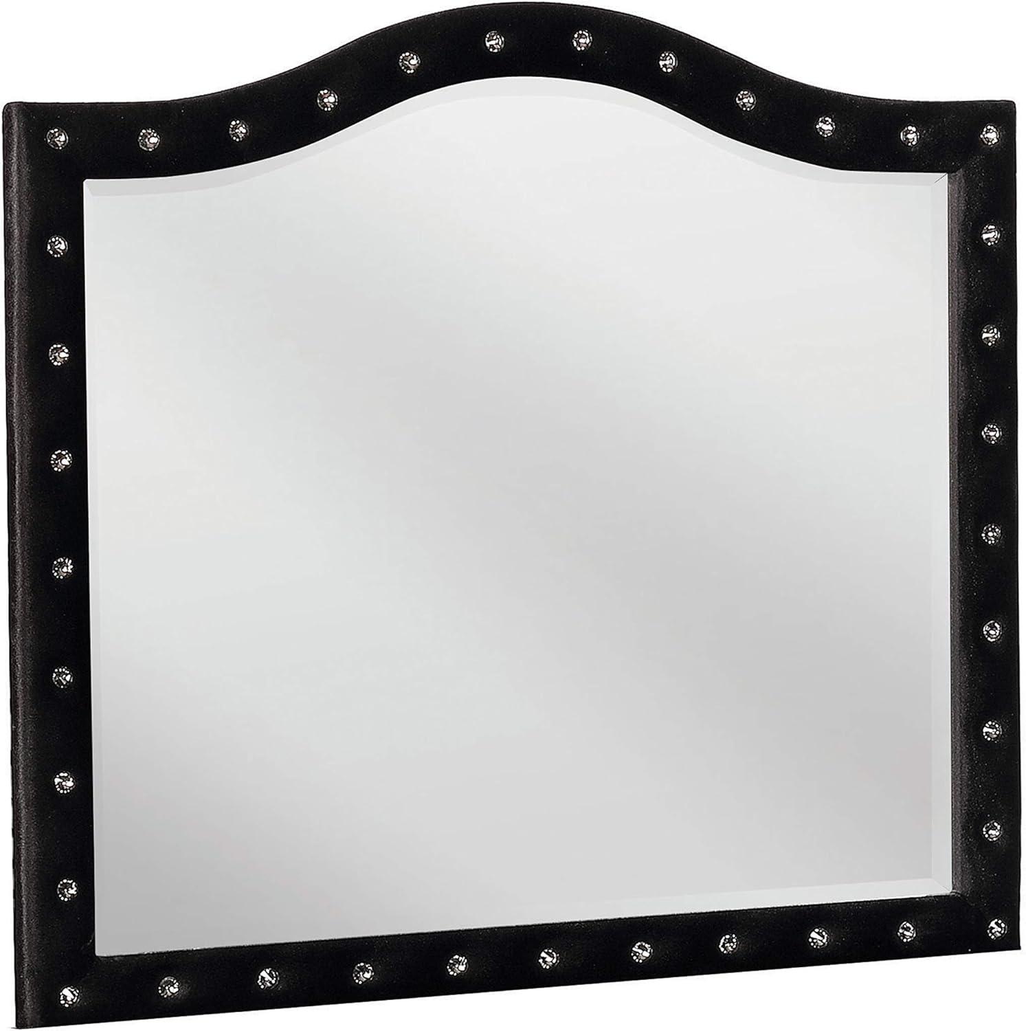 Deanna Button Tufted Dresser Mirror Black