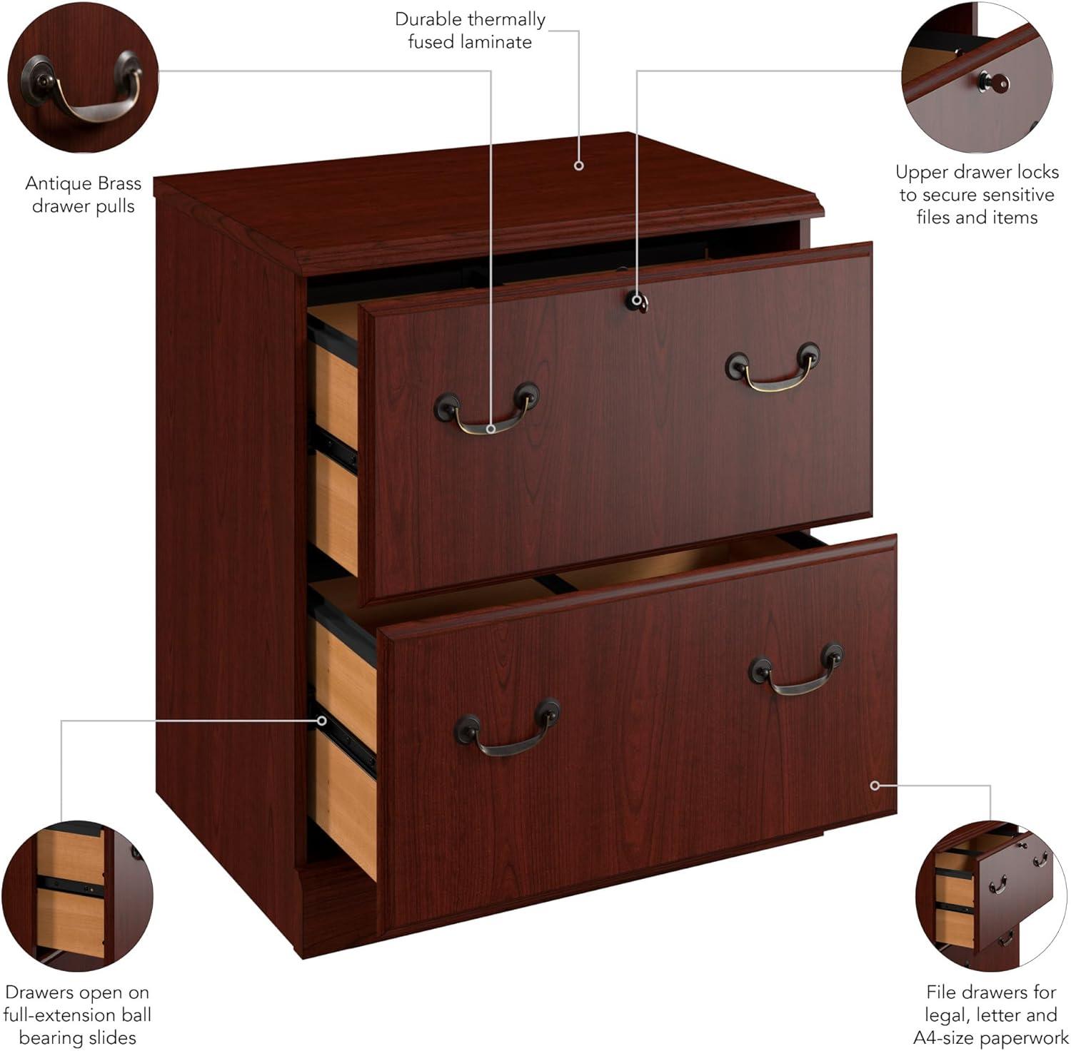 Bush Business Furniture Arlington Lateral File Cabinet in Harvest Cherry