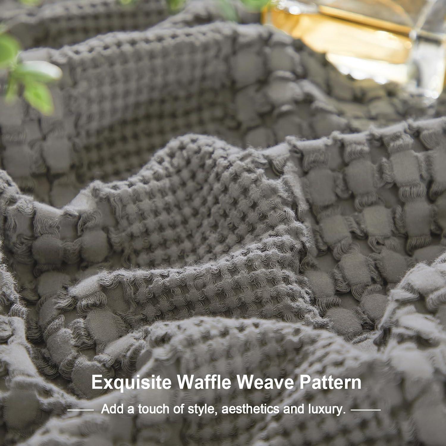 XXZH 100% Cotton Waffle Weave Euro Sham Covers, 2 Pack 26" x 26" Pillow Covers for Elegant Home Decorative, No Insert, Decorative Euro Throw Pillow Covers for Bed Couch Sofa, Oatmeal