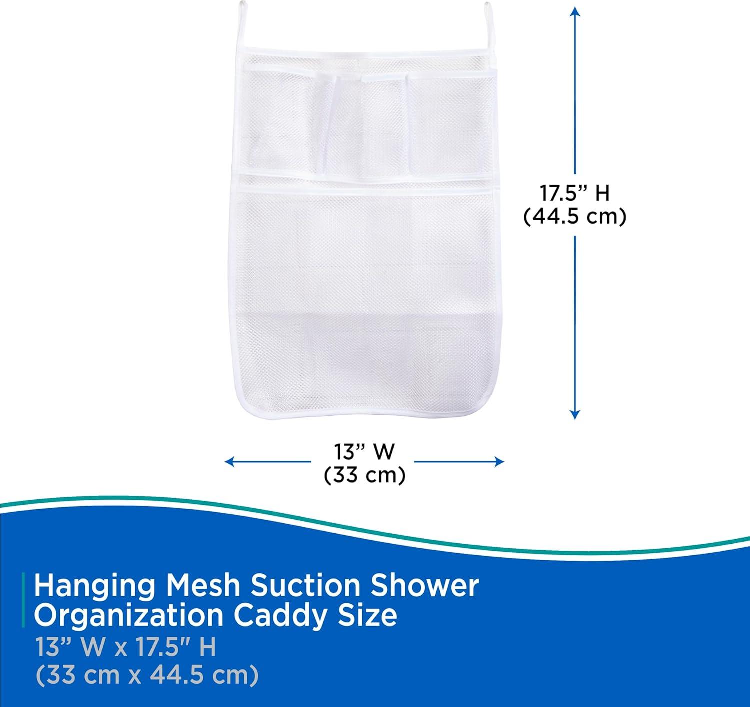 Kenney®4-Pocket Hanging Mesh Suction Shower Organization Caddy, White