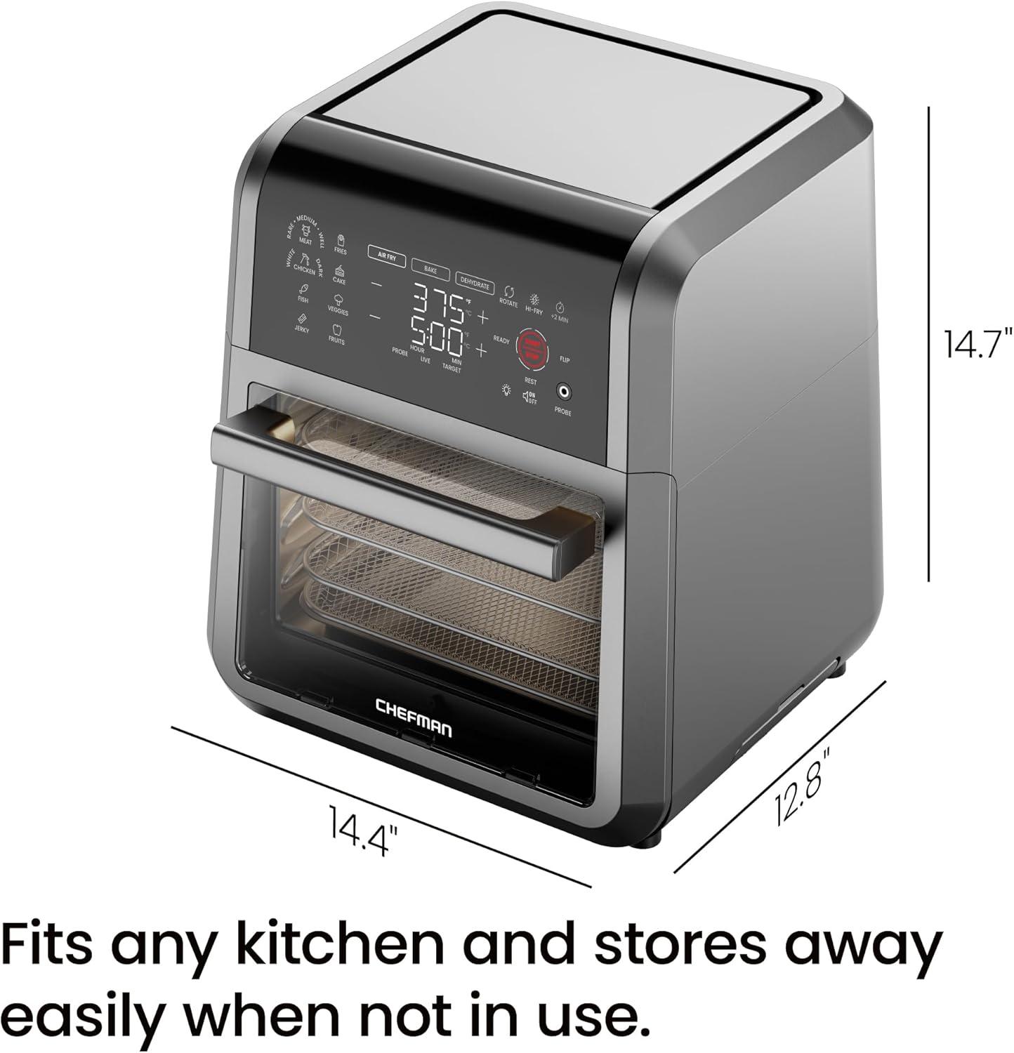 Chefman ExactTemp 12 qt Air Fryer, Black - Automatic Shutoff, Digital Display