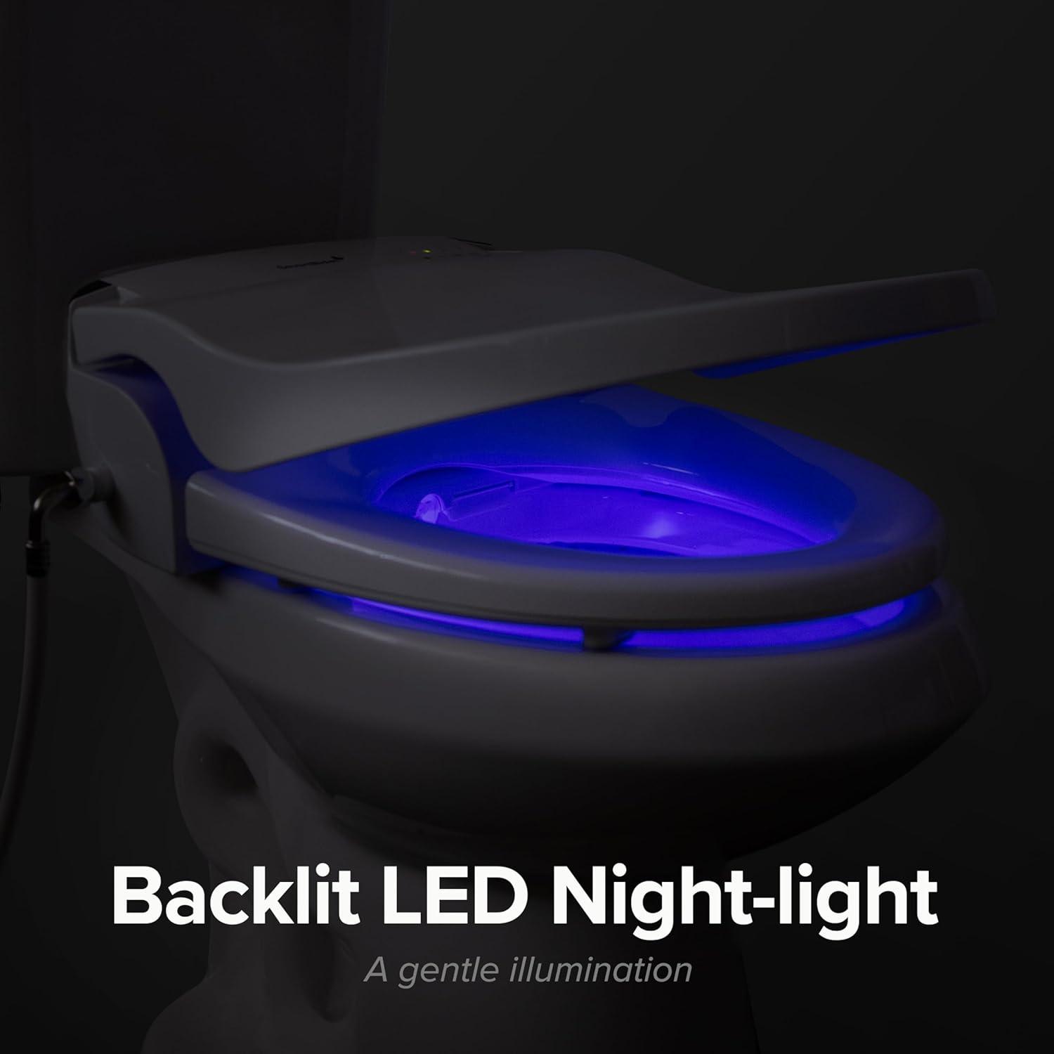 SB-2400ER Electric Bidet Toilet Seat for French Curve and Elongated Toilets White - SmartBidet: Heated, Polypropylene with Warmer Function
