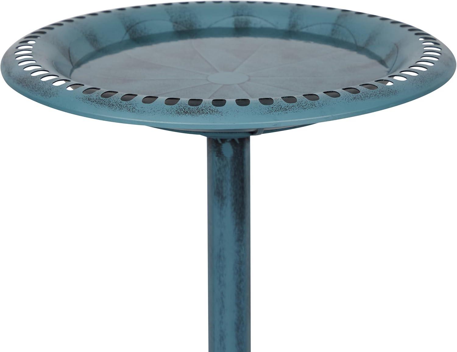 Alpine Pedestal Birdbath with Scrollwork Base and Stakes