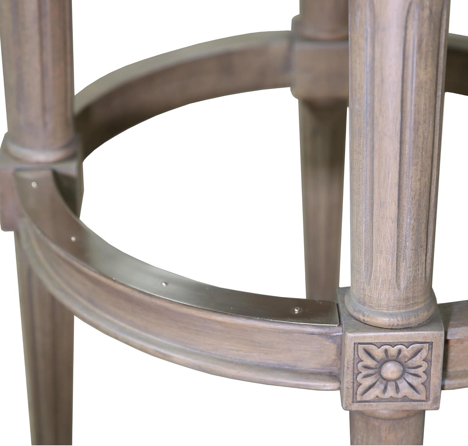 Ophelia & Co. Ted High Back Solid Wood Swivel Bar Stool