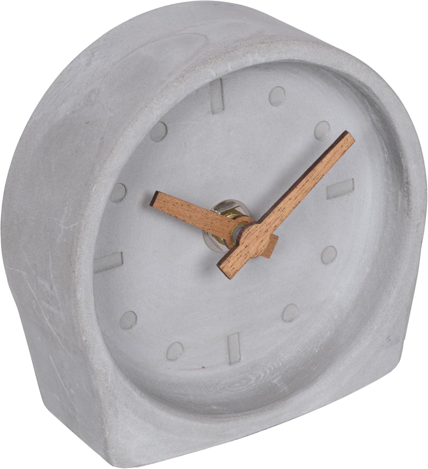 La Crosse Technology 4-Inch Quartz Battery Art Deco Cement Indoor Tabletop Clock, Open Faced Dial