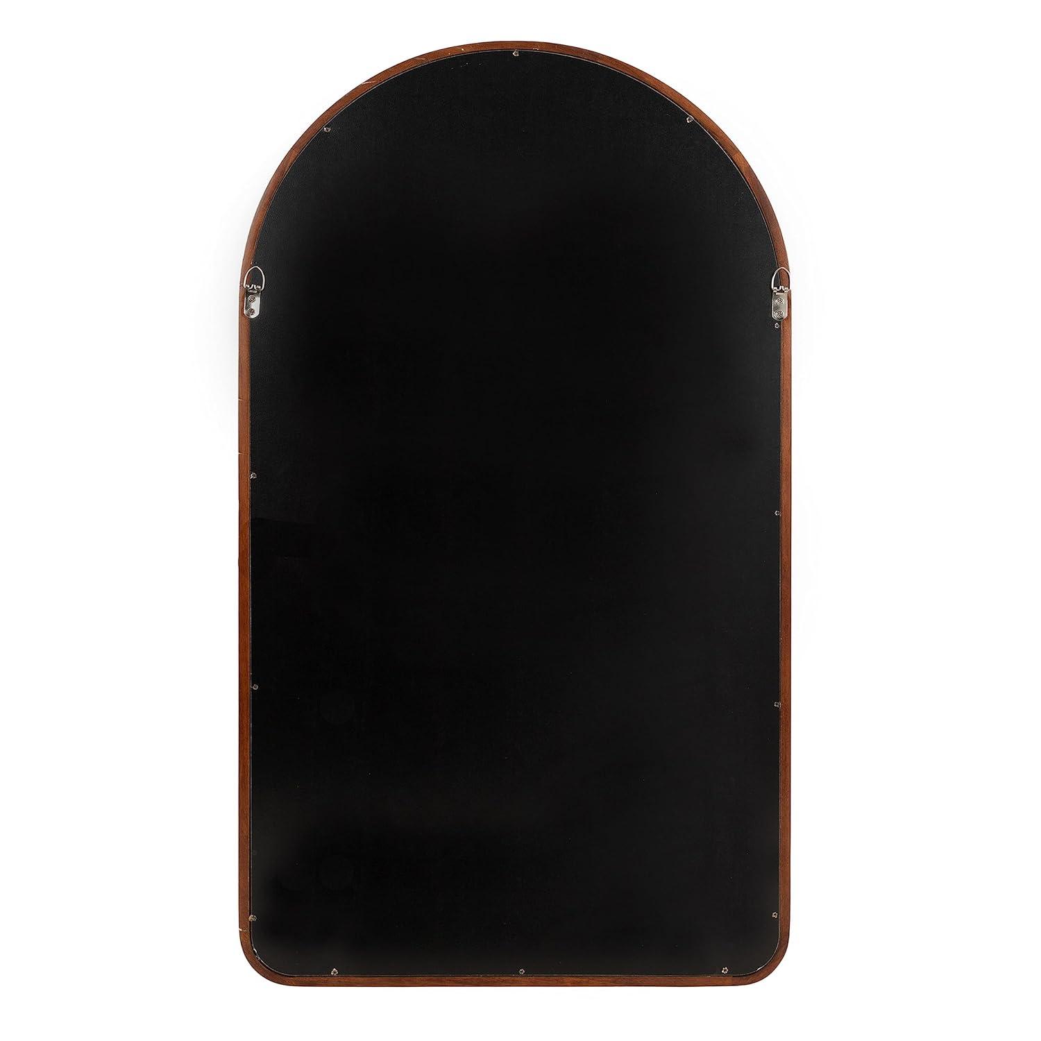 Kate & Laurel All Things Decor 20"X36" Talma Arched Wall Mirror Walnut Brown