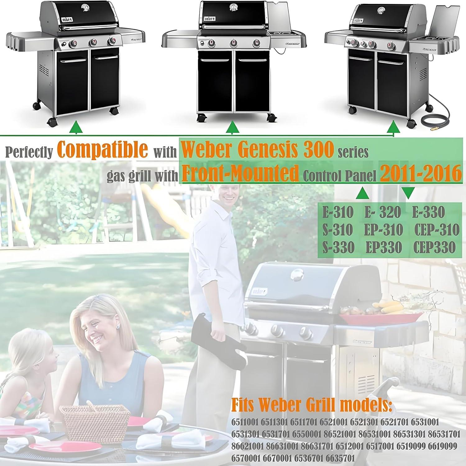 62752 7620 7622 Grill Replacement Parts for Weber Genesis E310 E320 E330 S310 S320 S330 EP310 EP320 EP330, 17.5" Flavorizer Bars, 19.5" Burner, 13 1/4" Heat Deflectors