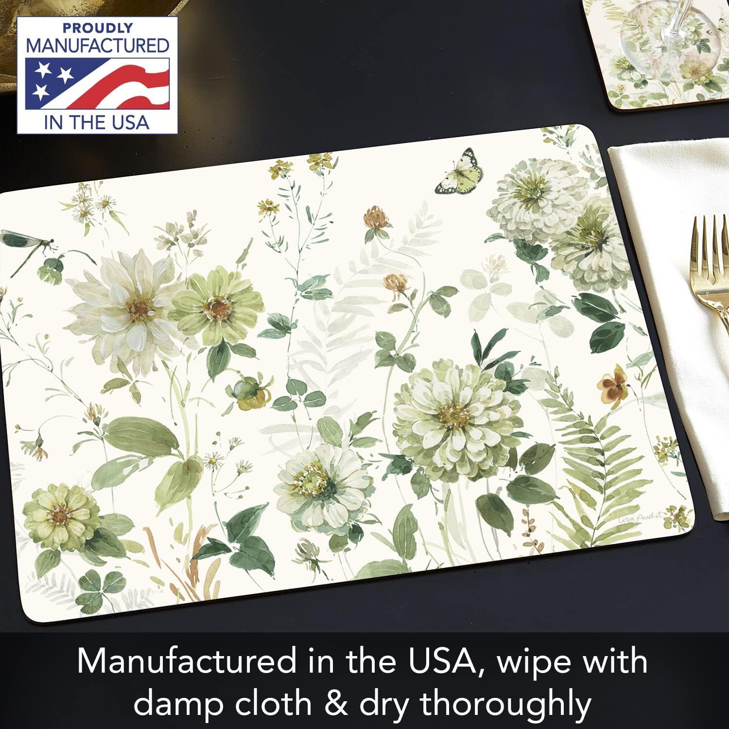 Plastic / Acrylic Floral Rectangle Placemat