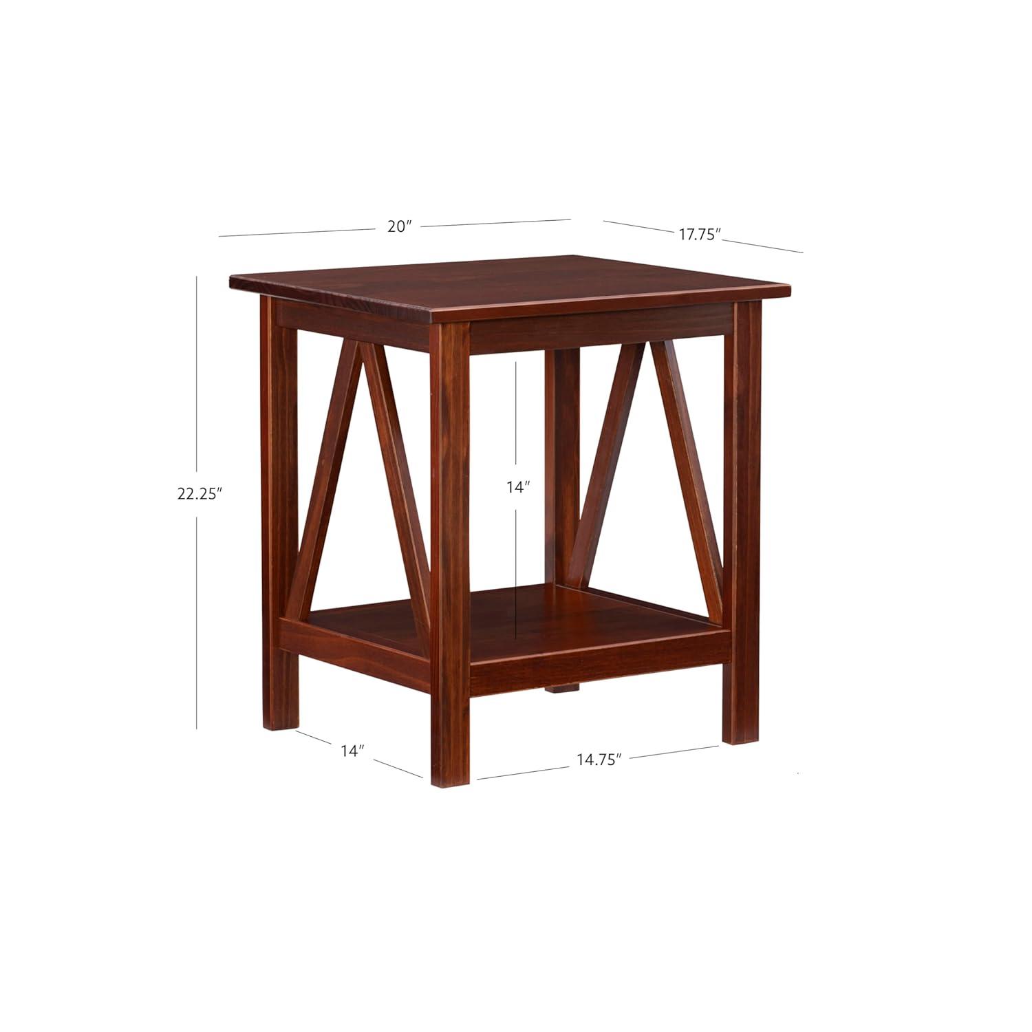 20" Titian Transitional End Table Brown - Linon