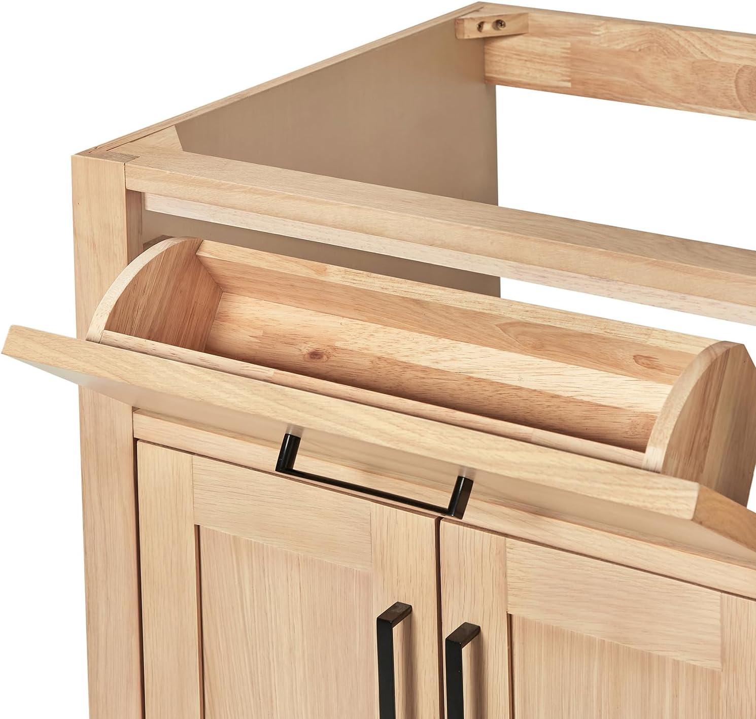 Tidworth 66'' Solid Wood Double Bathroom Vanity with 1.5'' Carrara Quartz Top, Rectangular Sinks