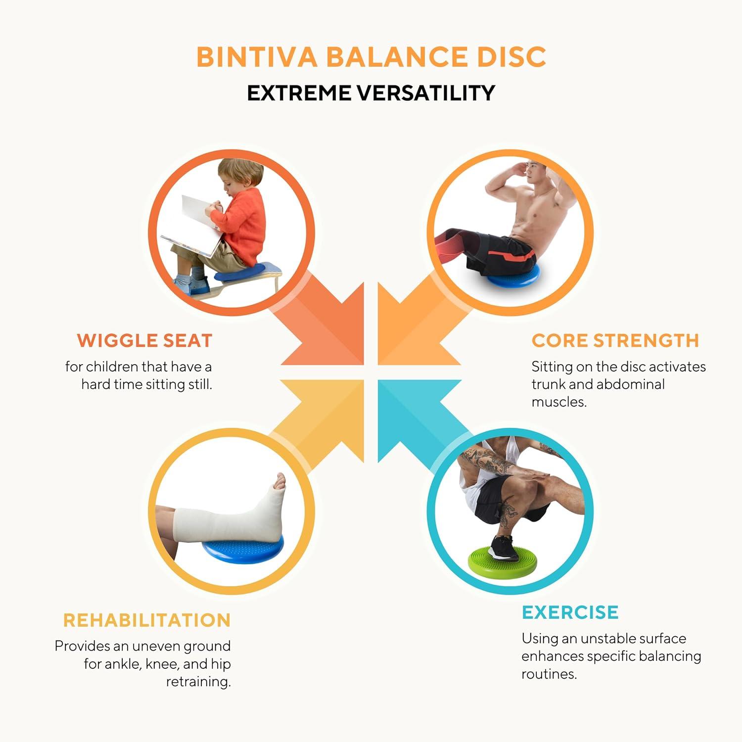 Bintiva Bintiva 33cm Balance Disc Set - Black, Blue, Purple, Green, Gray, Orange