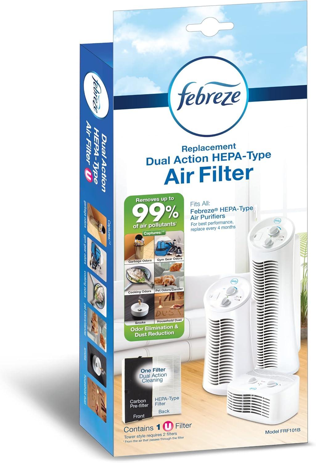 Dual Action HEPA-Type Air Purifier Filter with Carbon Pre-Filter