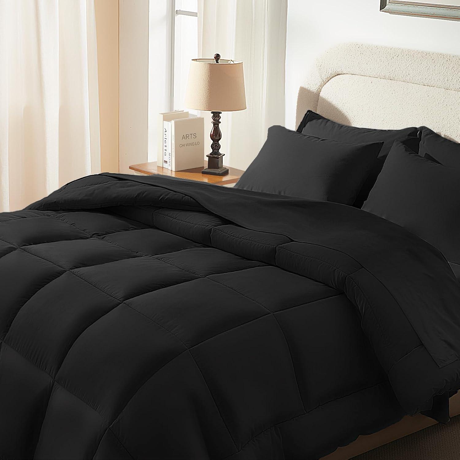 Sweet Home Collection All Season Bed-in-A-Bag 5pc/7pc Solid Color Comforter & Sheet Set Ultra Soft Bedding by Sweet Home Collection