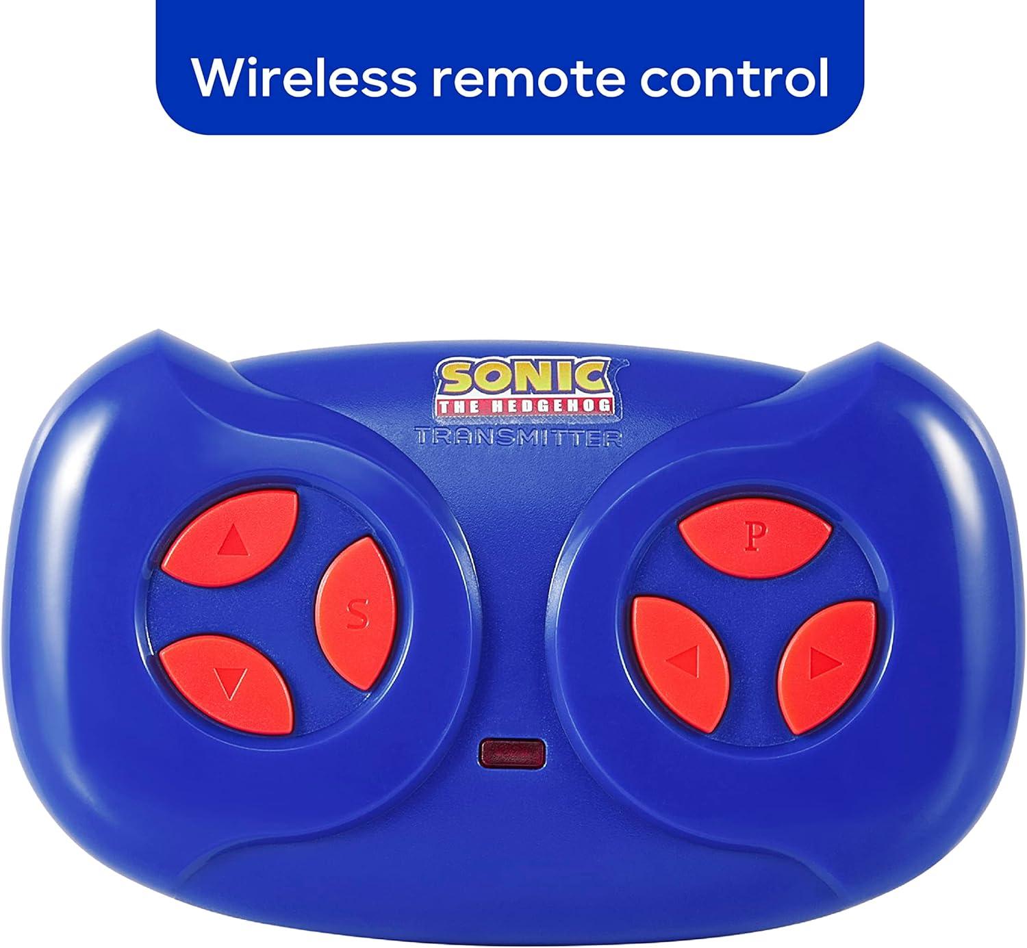 Sonic The Hedgehog 6V Bumper Car, Battery Powered Ride on Toy with Remote for Kids Ages 1.5+, Blue