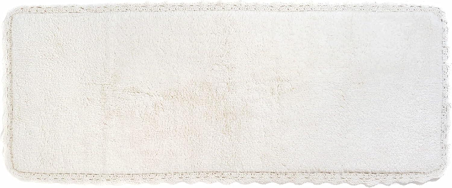 Provence Elegance White Crochet Bath Runner 22"x60"