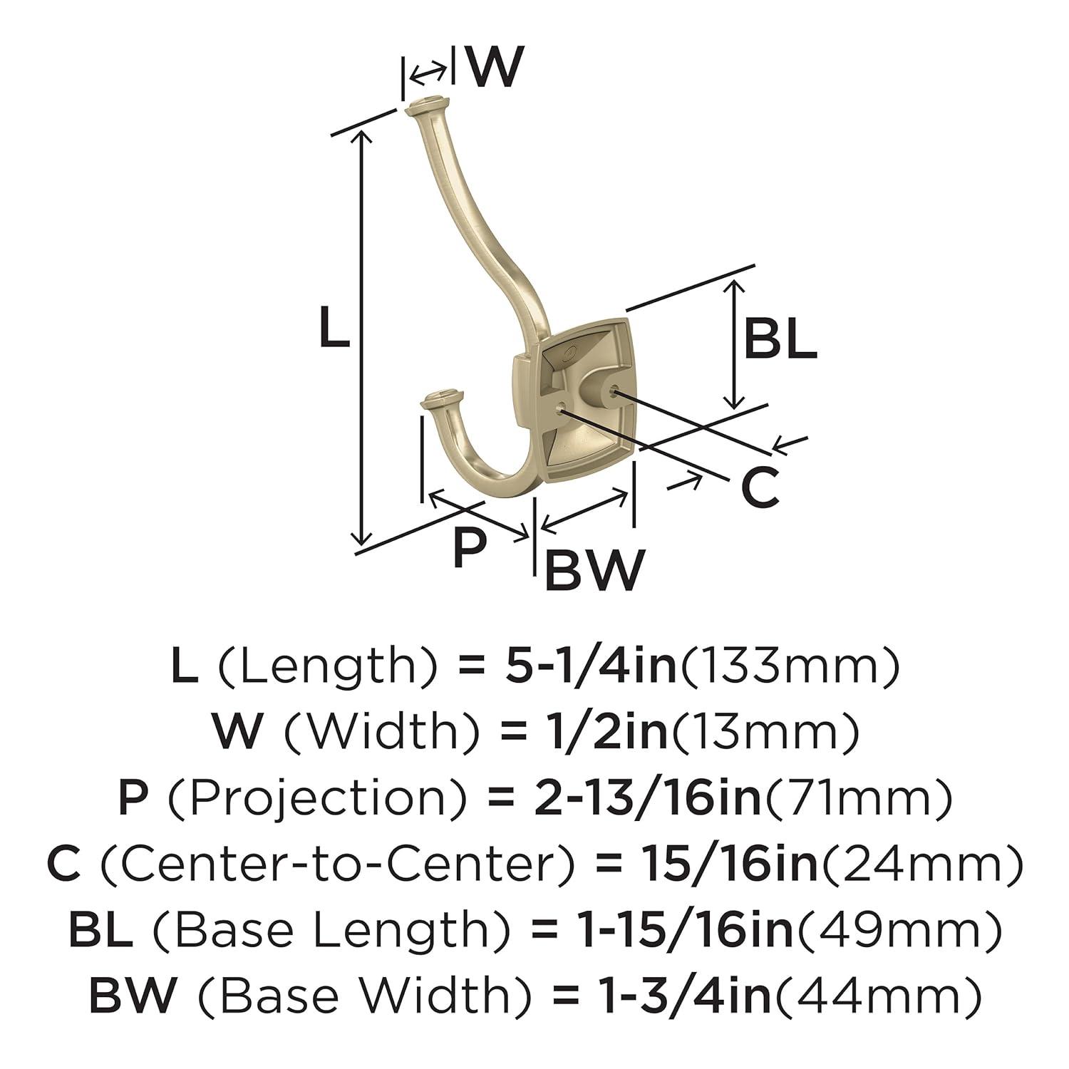 Kinsale Transitional Double Prong Decorative Wall Hook