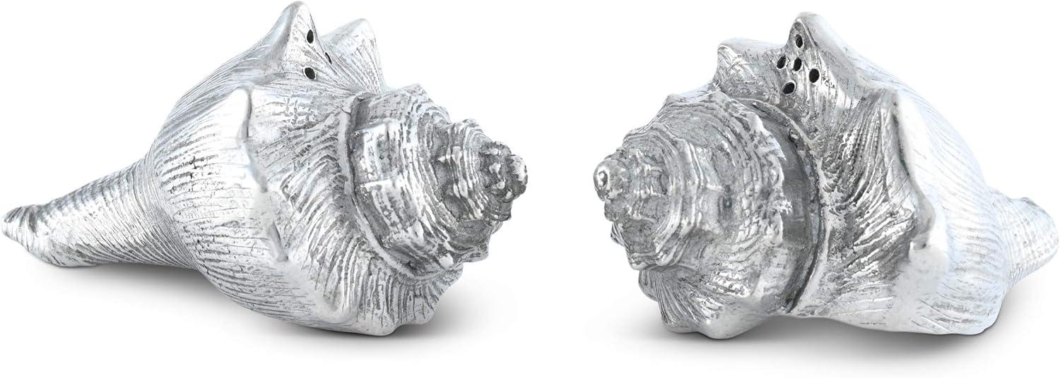 Pewter Conch Shell Salt and Pepper Shaker Set