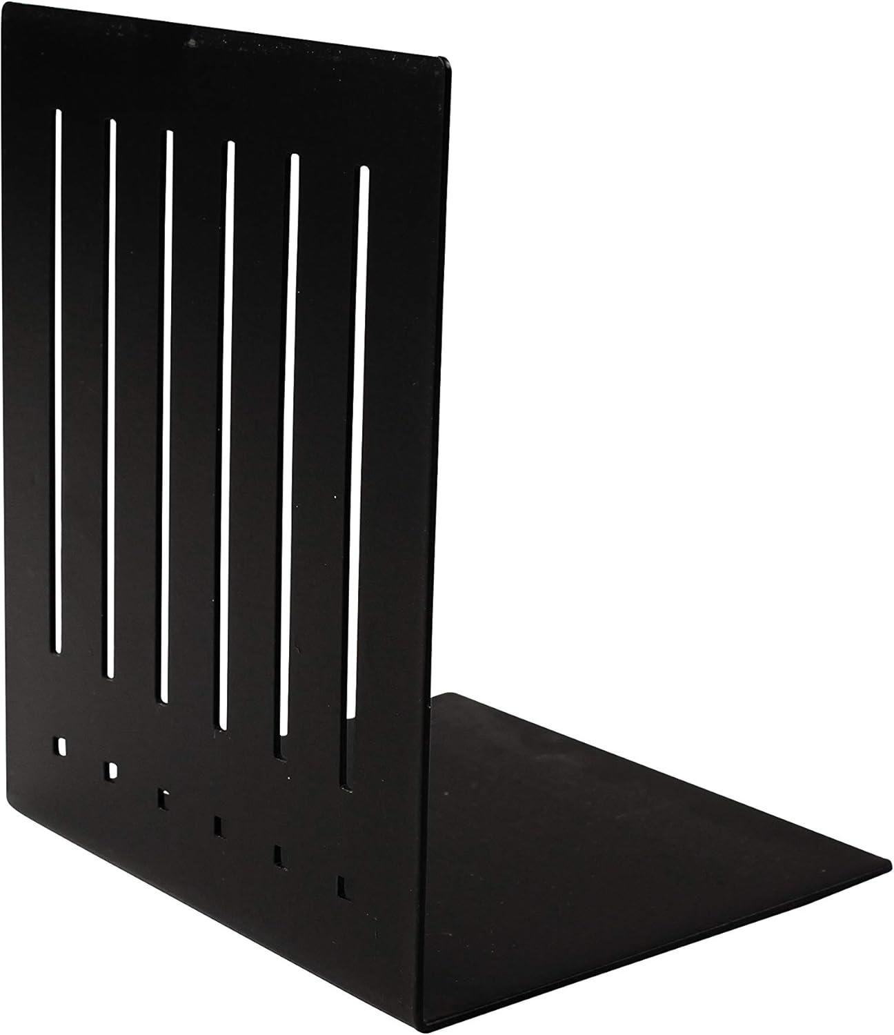 Large Black Steel Minimalist Rectangle Bookends