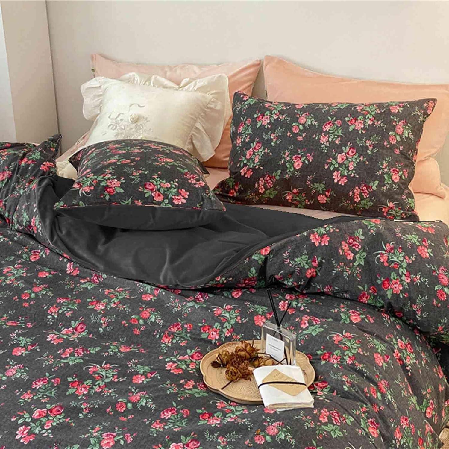 Nanko Bedding Duvet Cover Set Queen, 3 Pieces – 800-Thread Floral Microfiber Down Comforter Quilt Cover Zipper & Tie for Women & Men’s Bedroom, Luxury Guestroom Decor -Teal