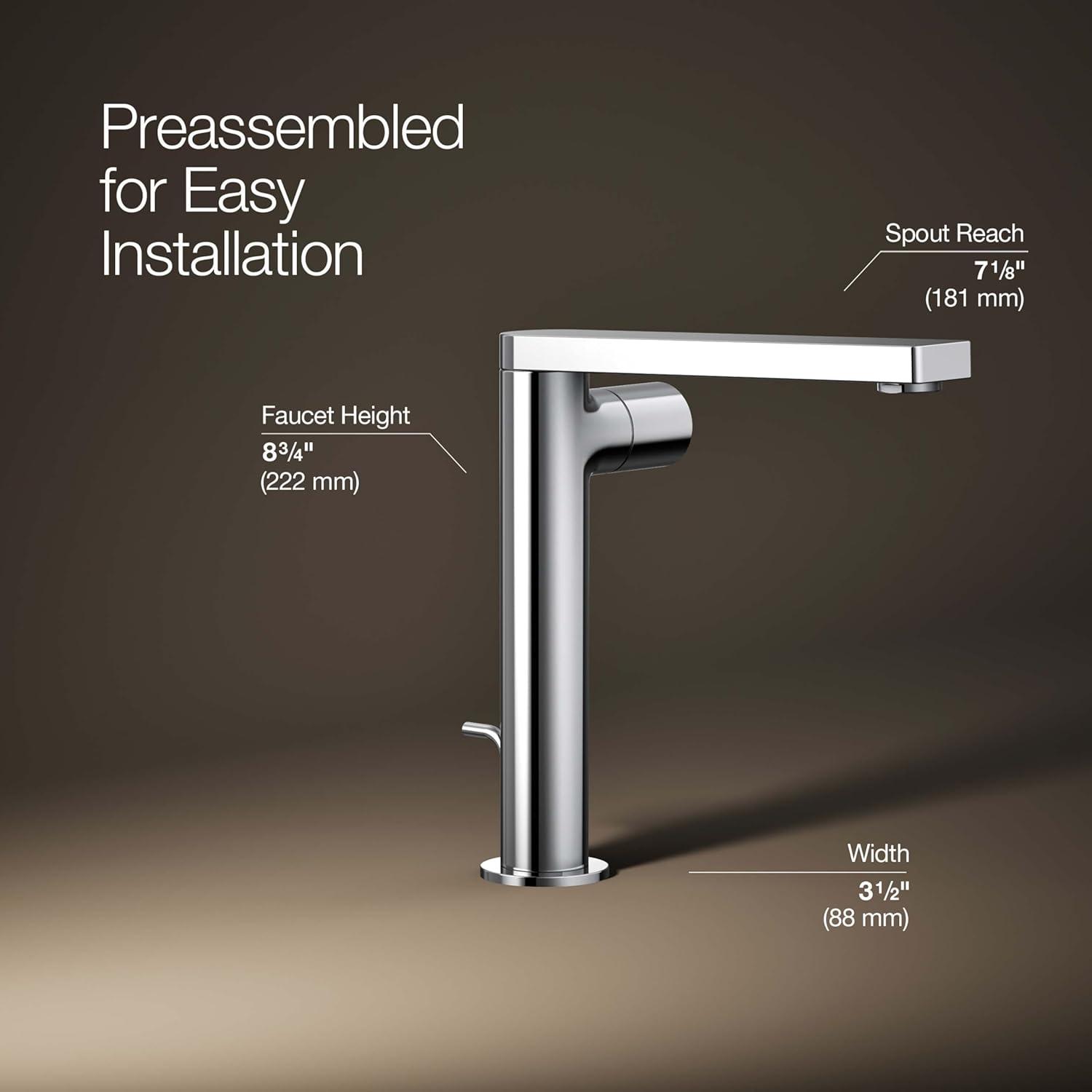 Single-Handle Bathroom Faucet with Drain Assembly