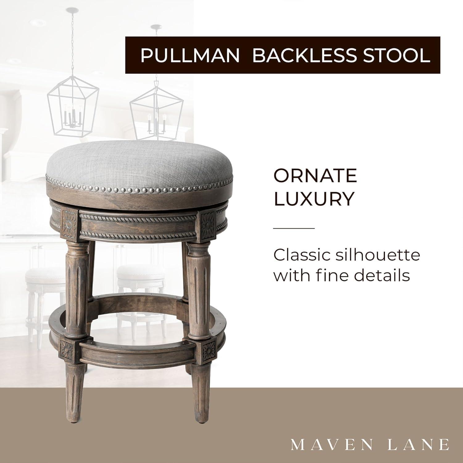 Maven Lane Pullman Backless Upholstered Kitchen Stool with Fabric Cushion Seat, Set of 4