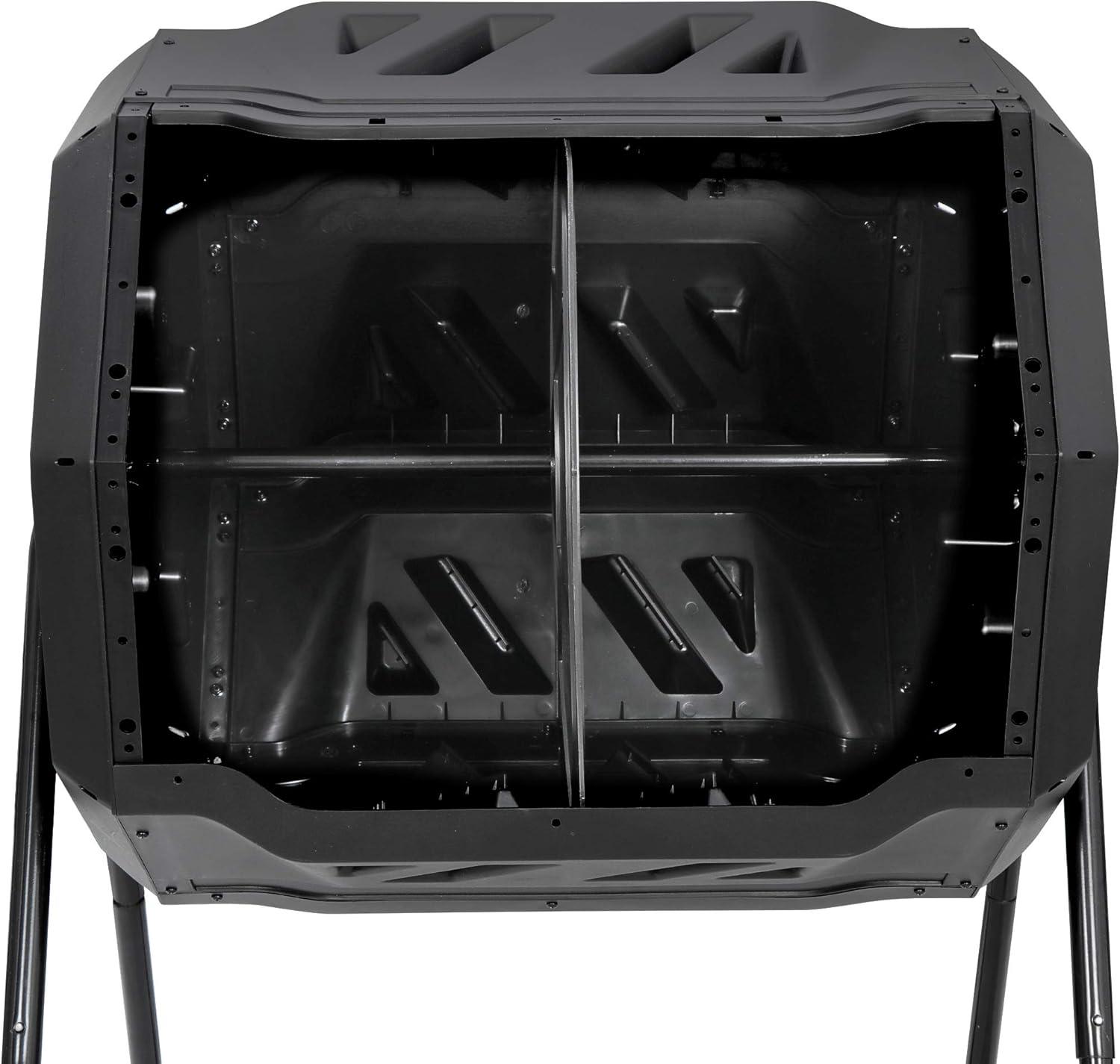 Black,43 Gallon,Outdoor,Tumbling ,Dual Rotating ,Batch Compost Bin