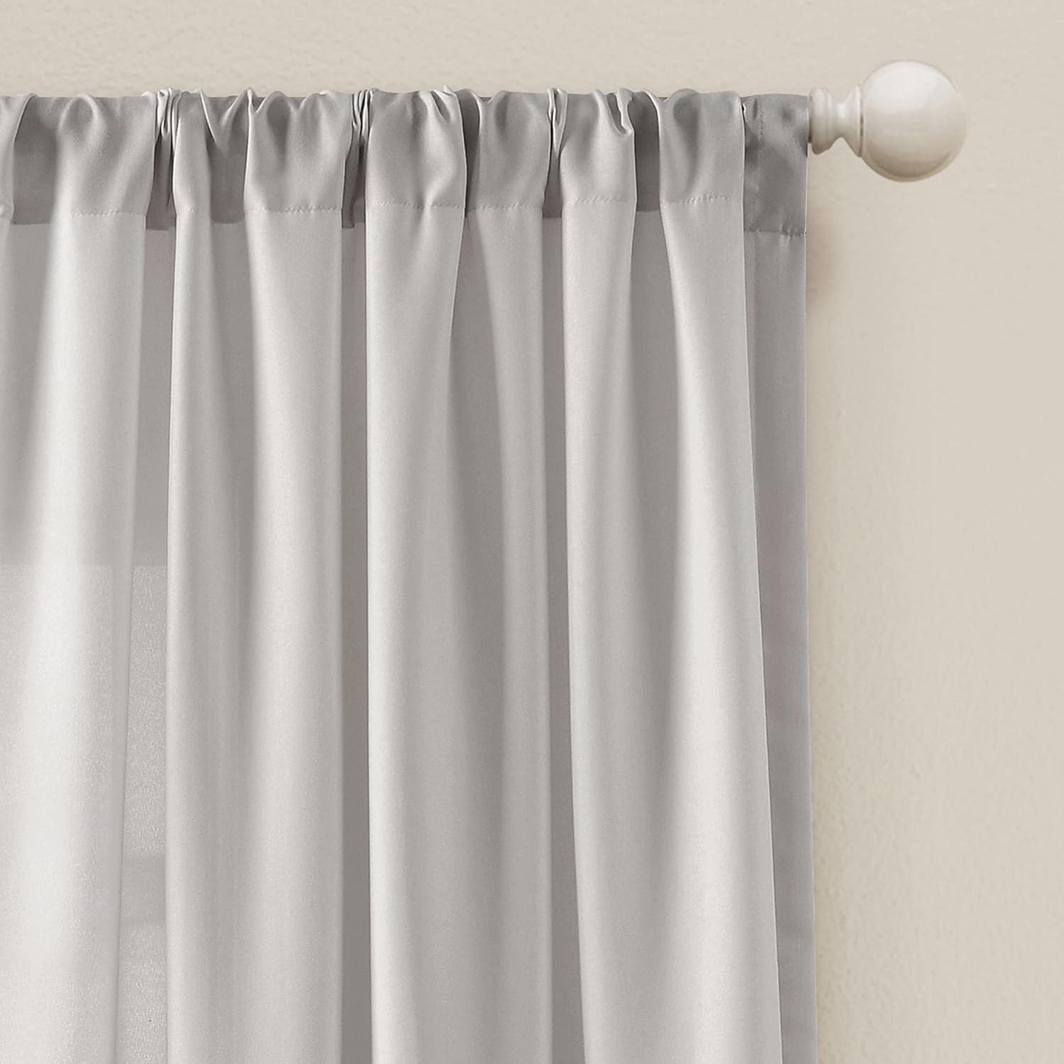 Lush Decor Polyester Semi Sheer Curtain Pair (Set of 2)