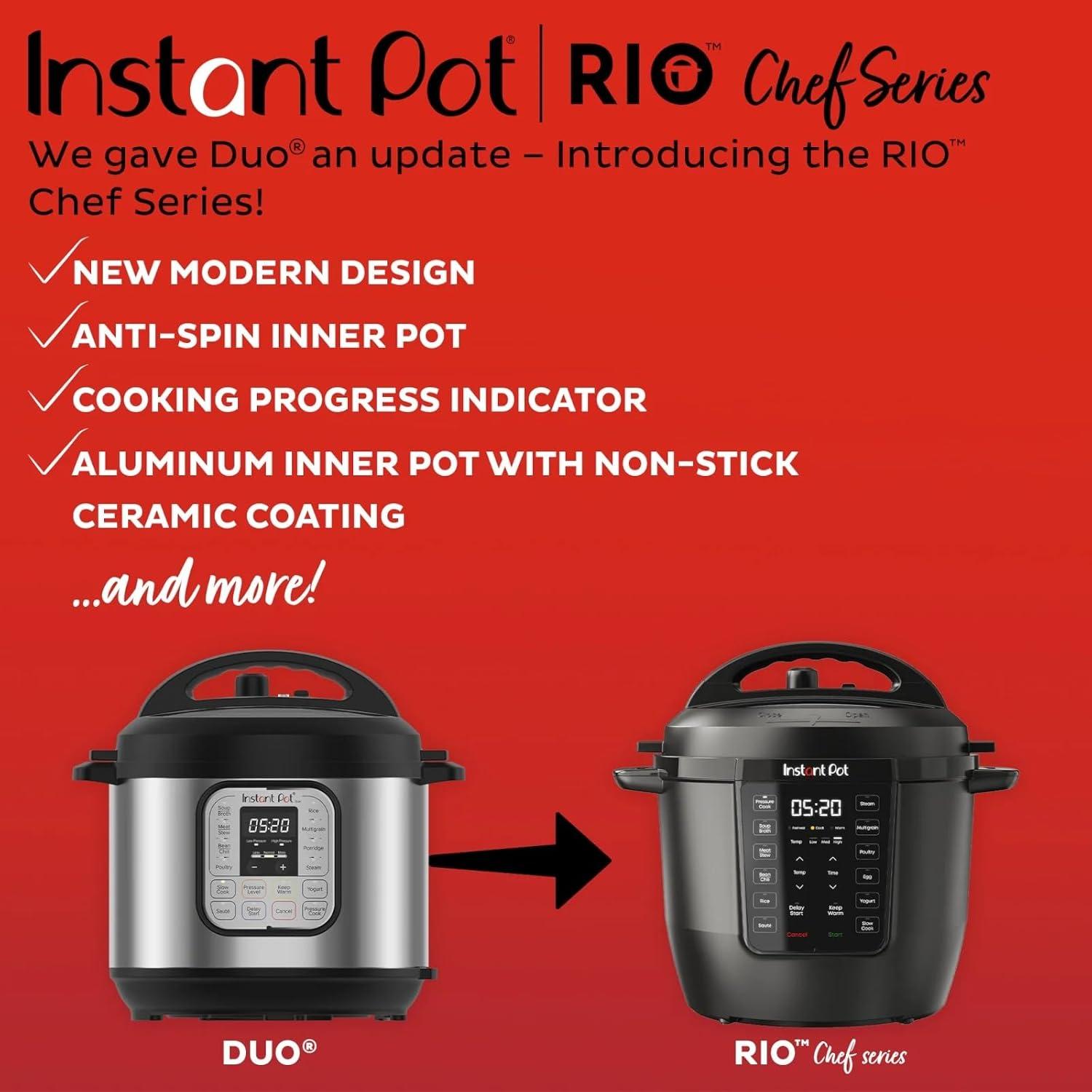 Instant Pot RIO 6qt 7-in-1 Electric Pressure Cooker & Multi-Cooker: Instapot, Slow & Rice Cooker