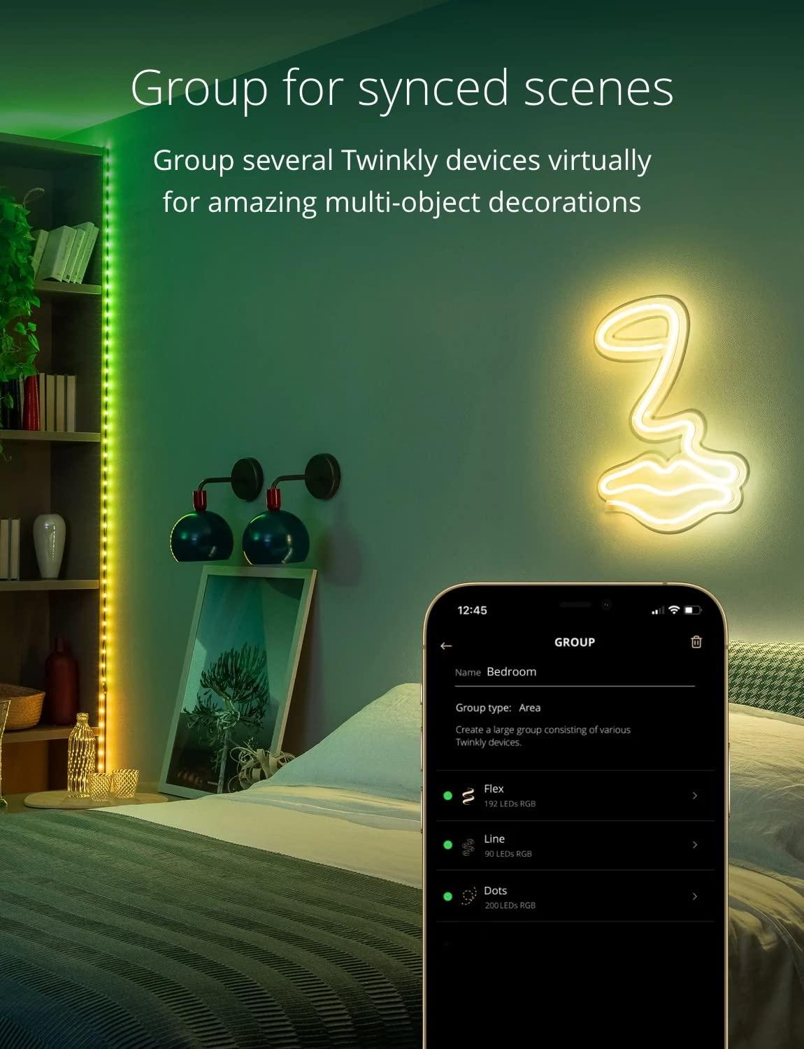 Twinkly Twinkly 5 Ft Adhesive Magnetic Multicolor Indoor Line Light Strip Extension Kit