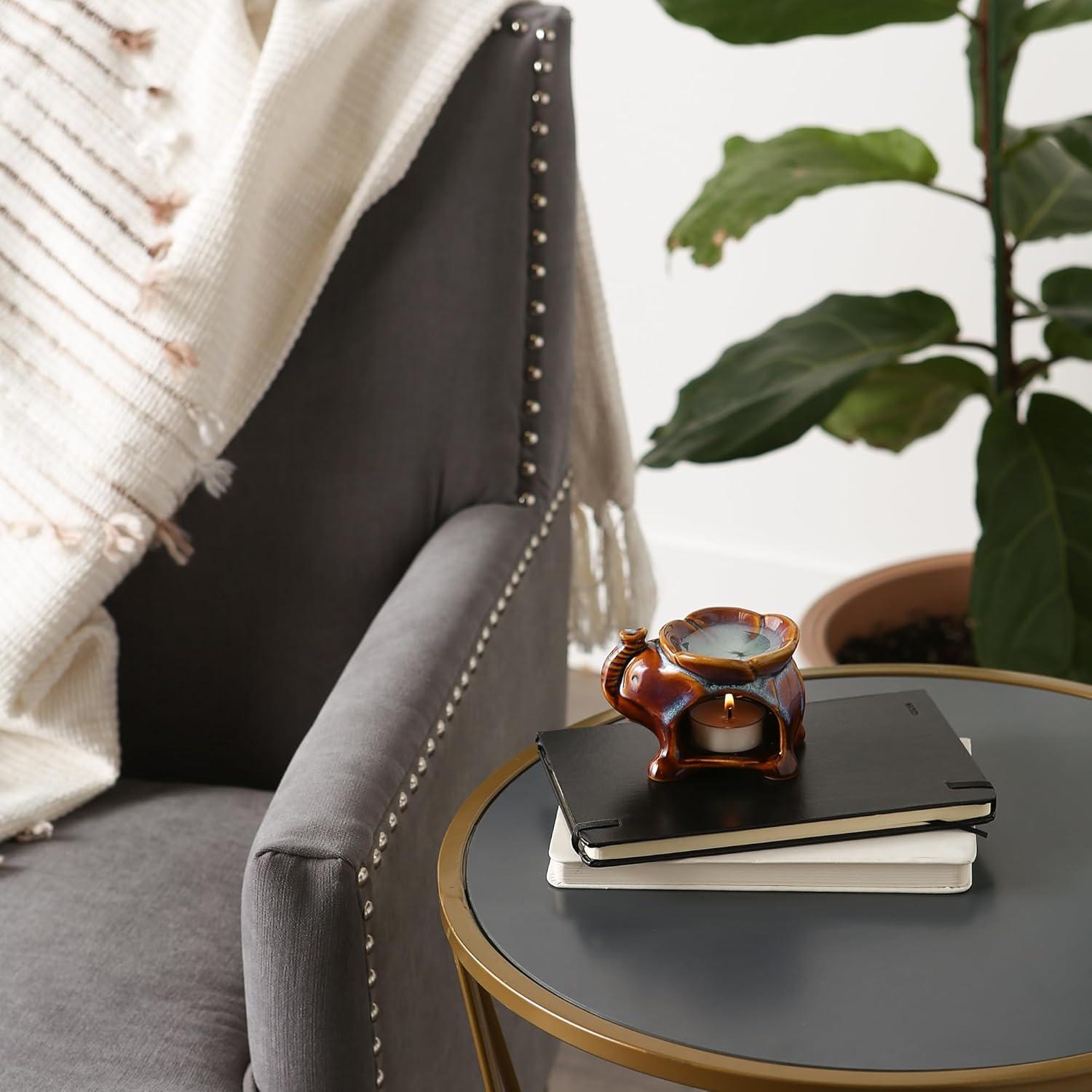 Porcelain Elephant Trio Oil Warmers in Multicolor