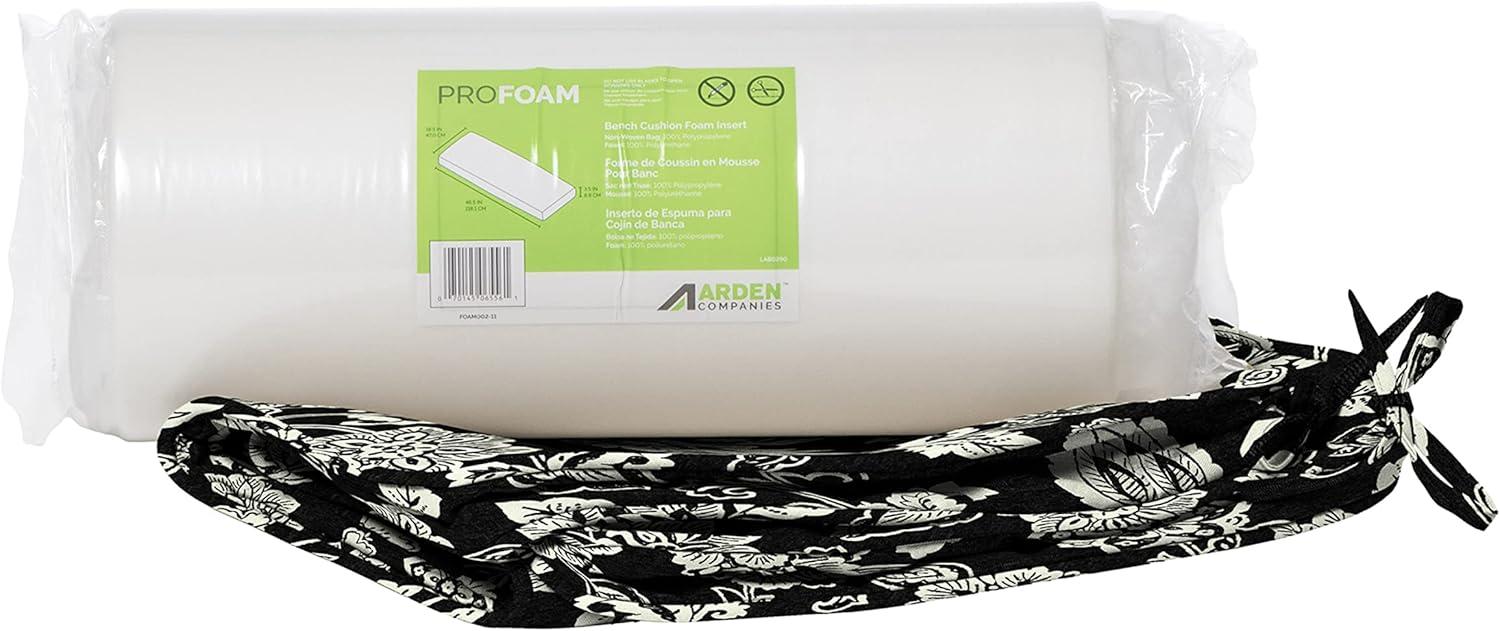 Arden Selections ProFoam Essentials Outdoor Bench Cushion 18 x 46, Ashland Black Jacobean