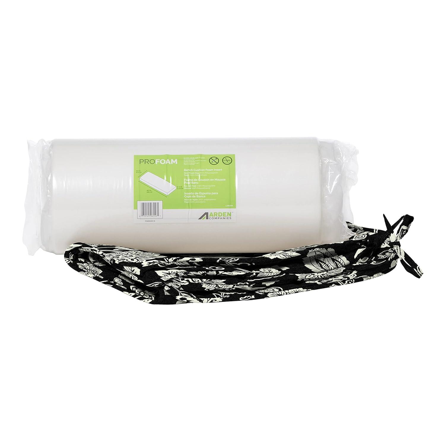 Arden Selections ProFoam Essentials Outdoor Bench Cushion 18 x 46, Ashland Black Jacobean