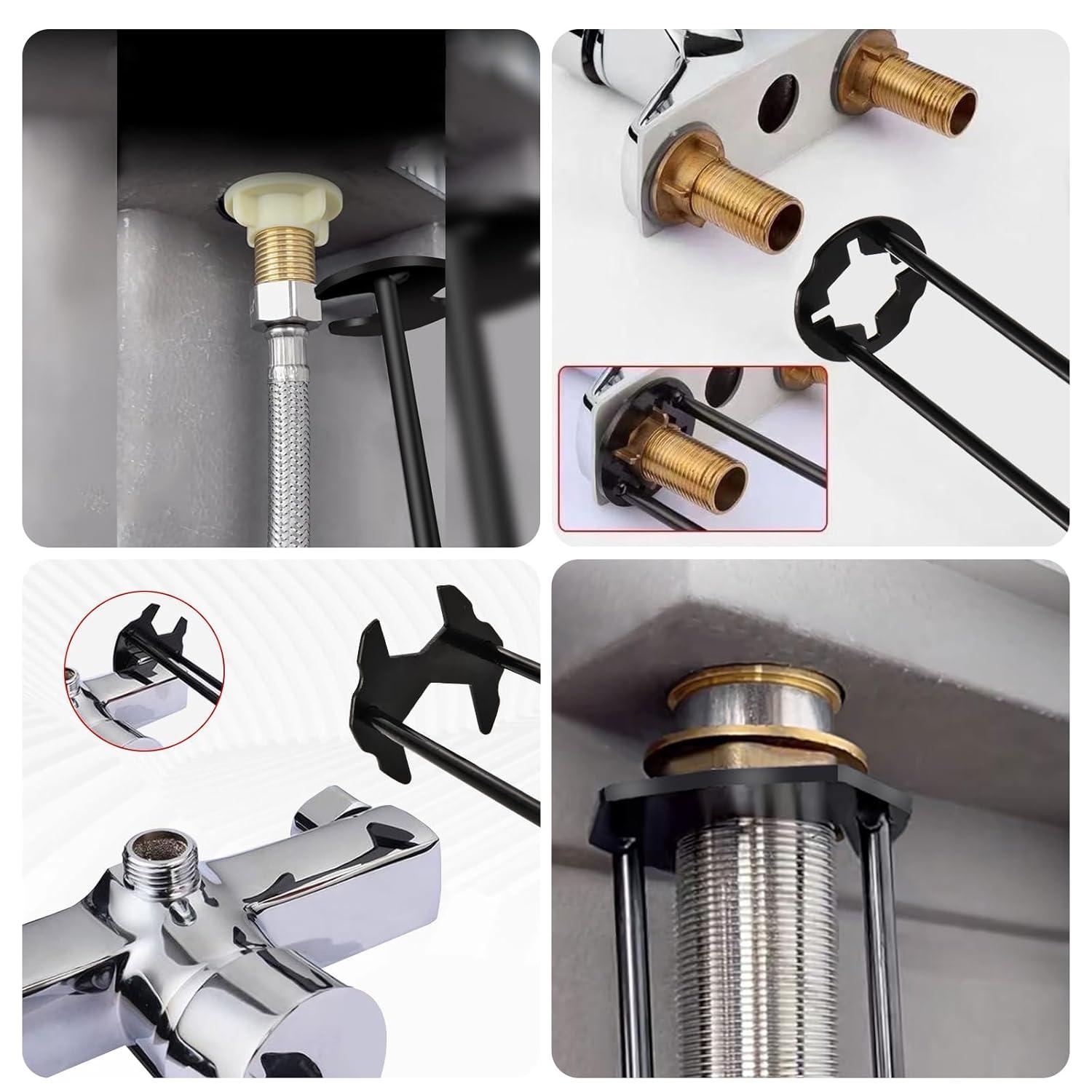 Llave, Herramienta Universal Debajo Del Fregadero Debajo Del Fregadero Llave de Fontaneros Llave de Fregadero 7 Tamaños Grifo Debajo de 2 Pzas Debajo de 2 Pzas Debajo