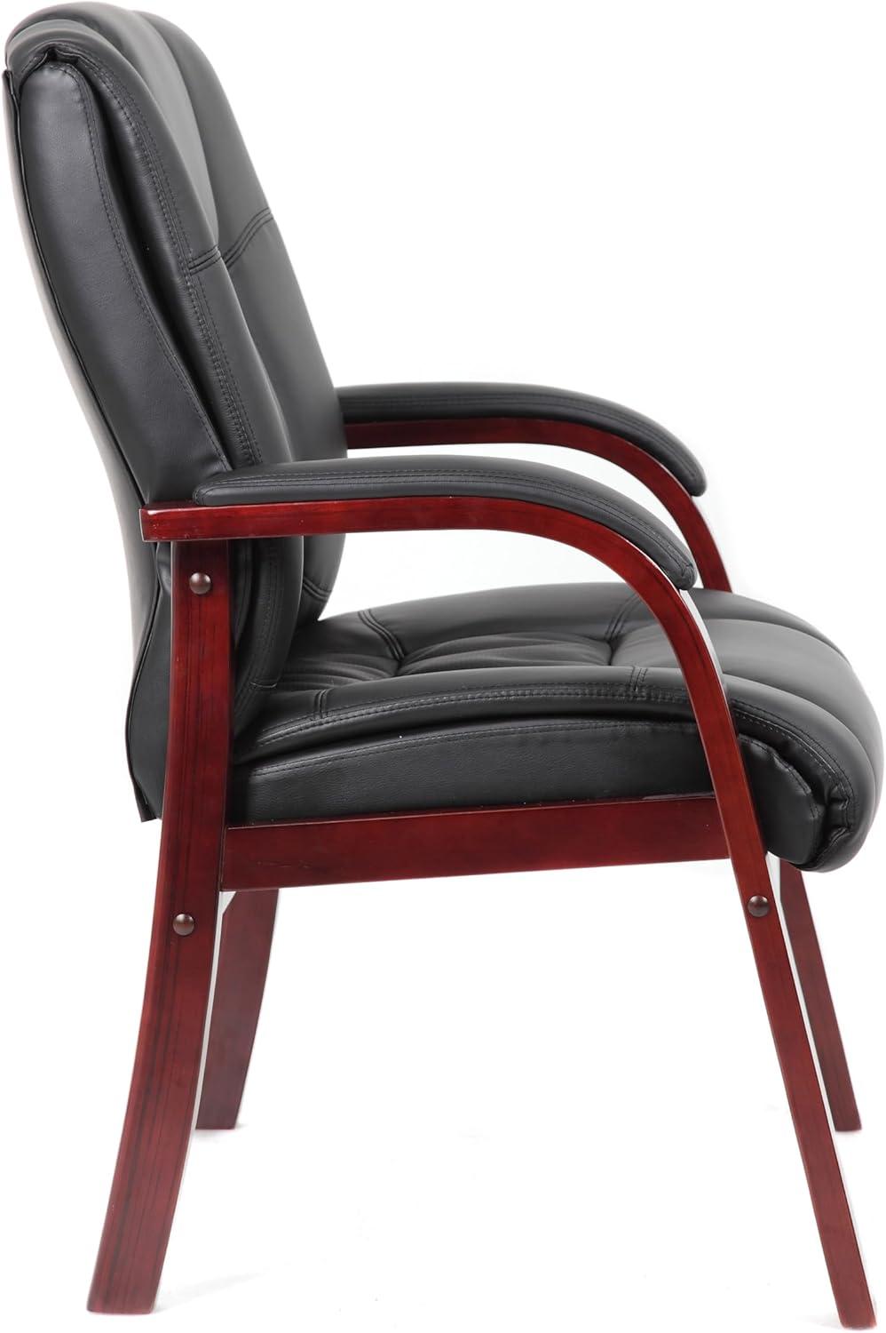 Mid-Back Wood Finished Guest Chair - Boss Office Products