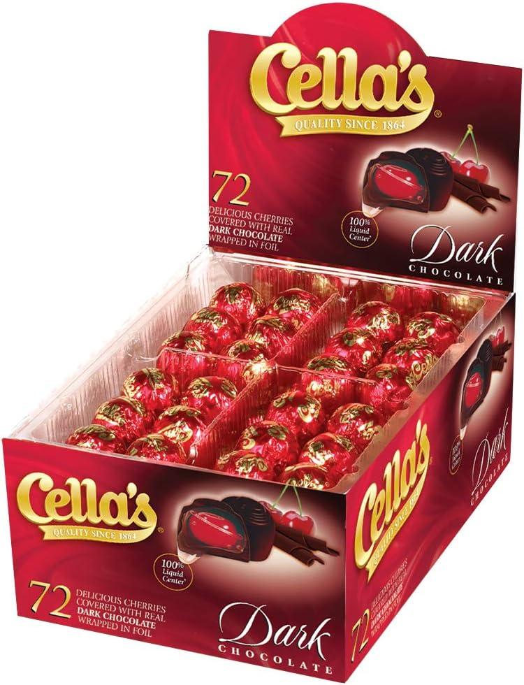 Cella's Dark Chocolate Covered Cherries, 72-Count Box