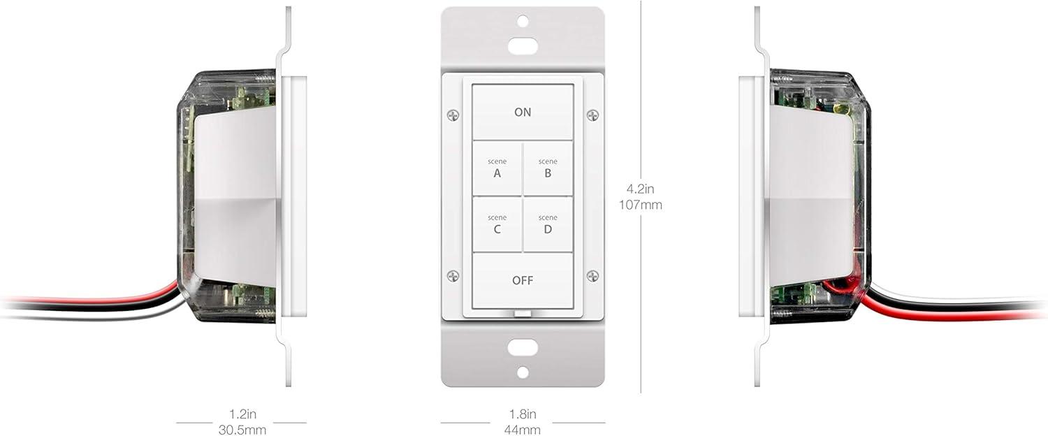 Insteon Smart Dimmer 6-Button Keypad, KeypadLinc in-Wall Controller, 2334-232 (White) - Insteon Hub Required for Voice Control with Alexa & Google Assistant