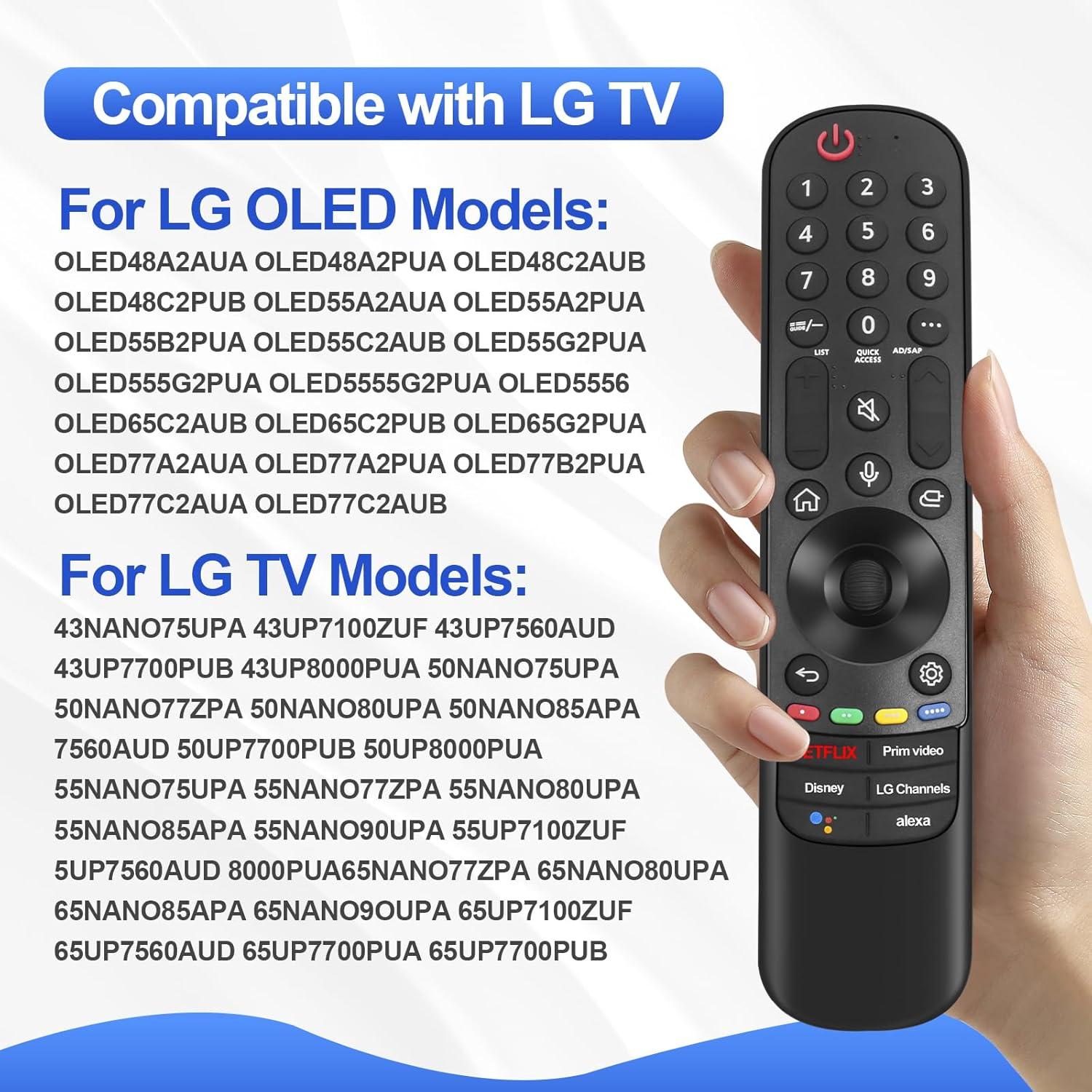 Black Voice Remote Control for LG Smart TV with Pointer and Voice Function