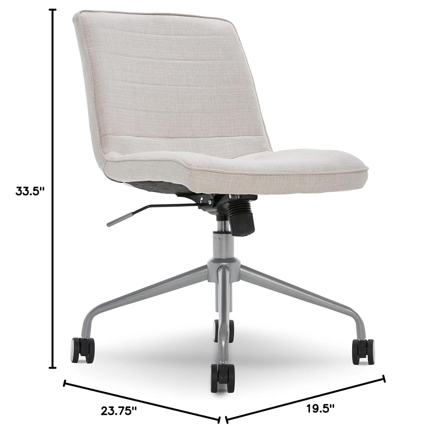 Adelaide Task Chair French Ivory - Adore Decor: Sturdy, Swivel, Adjustable Height, Metal Legs