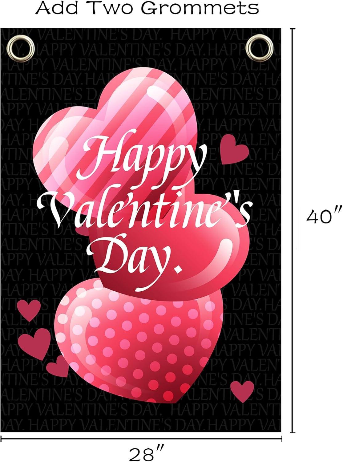 Happy Valentine's Day Double Sided House Flag 40" x 28" Briarwood Lane